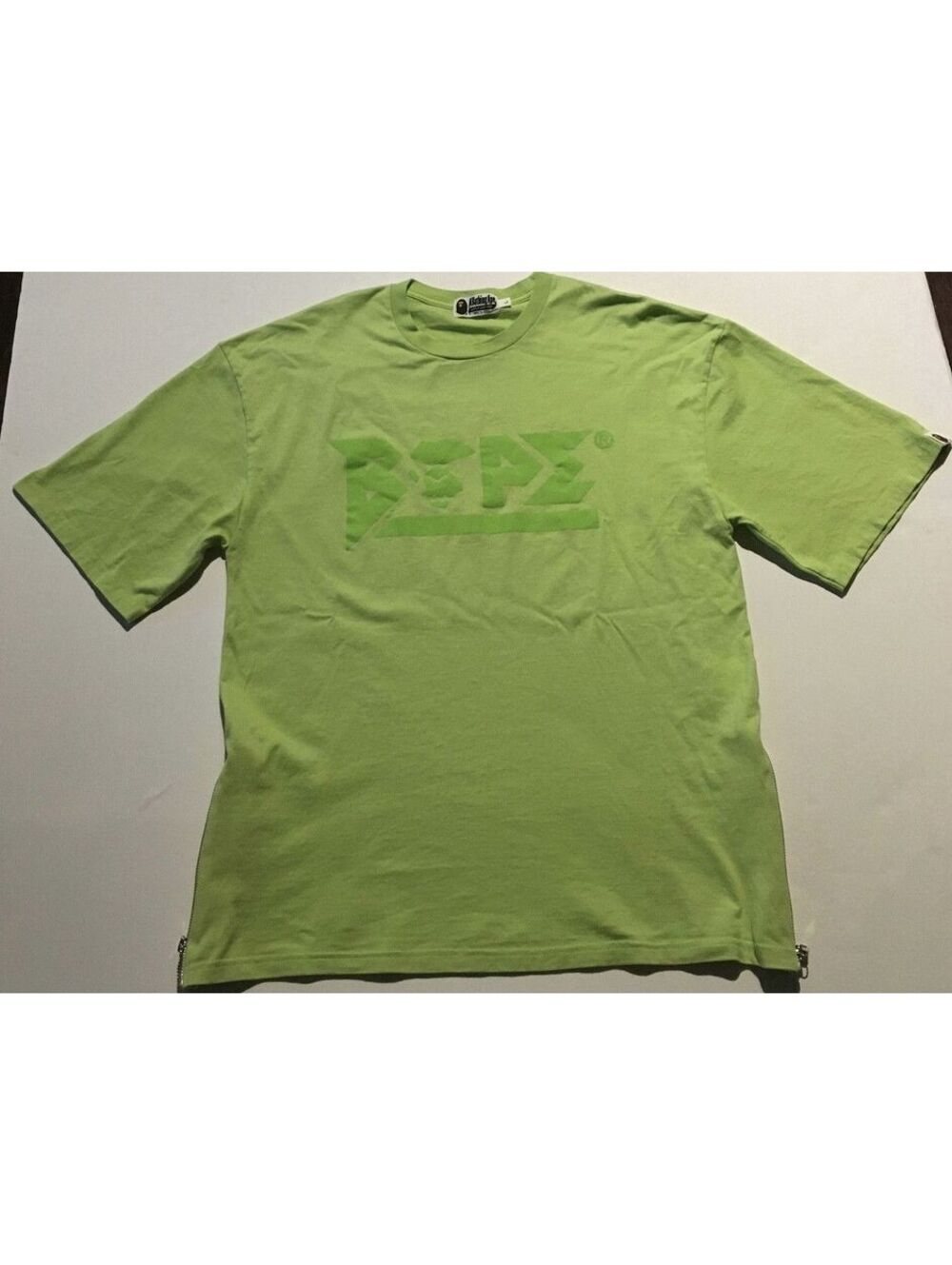 Bape side zipper logo tee shirt